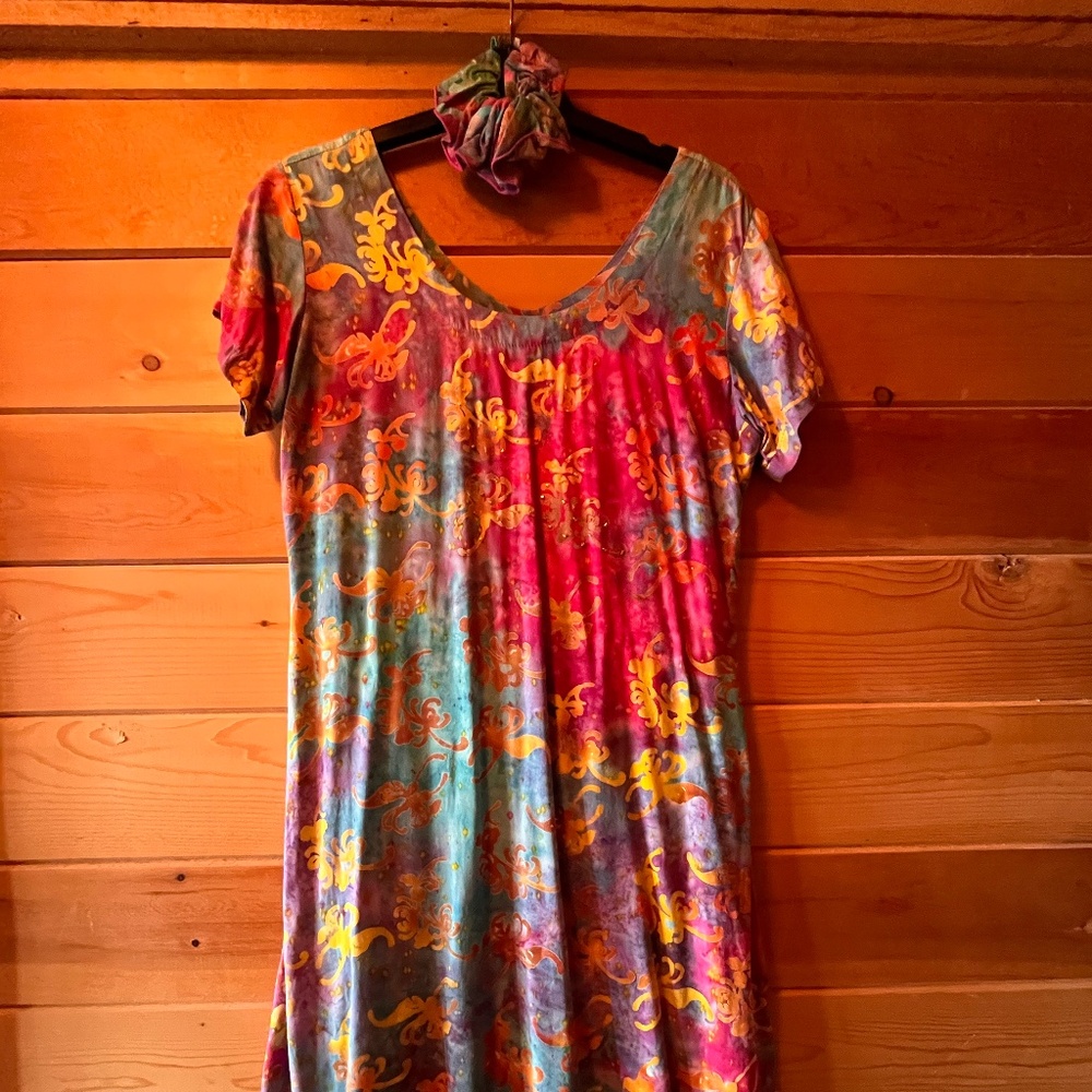 Tropical Tantrum women's XS pink multi dress with beaded detail